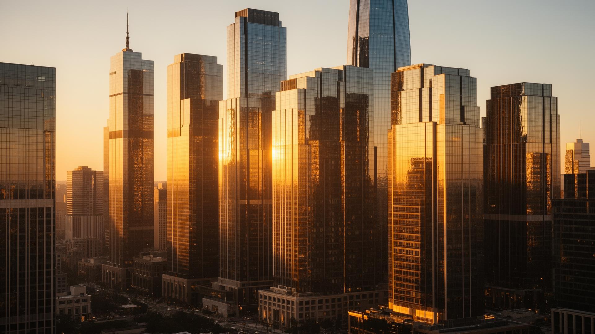 Vue en hauteur d'un quartier d'affaires